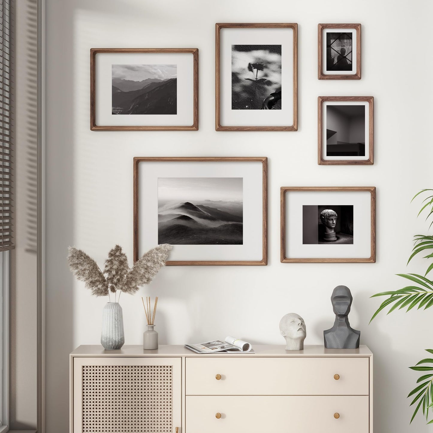 11x14 Picture Frame, USA-Sourced Natural Walnut Wood Photo Frame with Tempered Glass, Handcrafted Rounded Corner 11 x 14 Wooden Frame Matted to 8x10 Photos, Wall or Tabletop Display