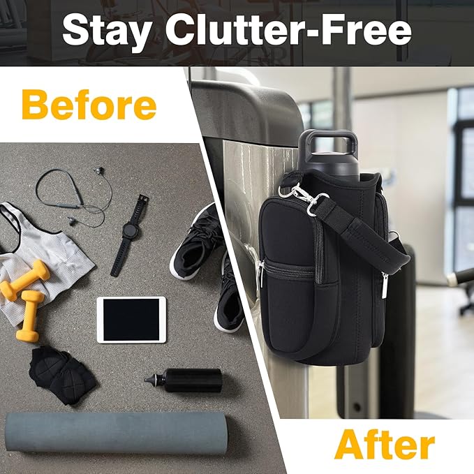 Magnetic Gym Bag for Men & Women - Water Bottle Holder, Crossbody Strap, Touchscreen Pocket & Creative Storage - Perfect for Gym, Running, Travel & Fitness Essentials