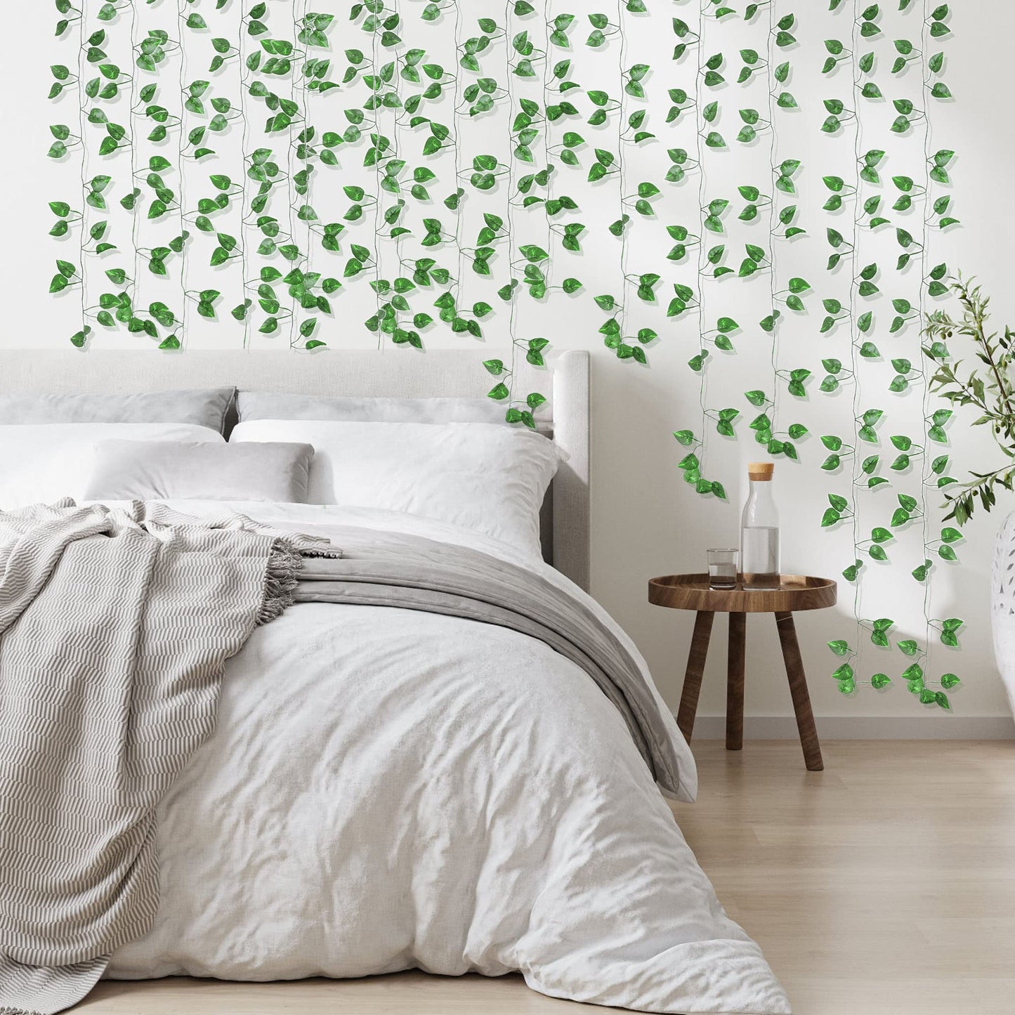 ZYIGYI 360 Feet 48 Pack Fake Greenery Hanging Garland, Ivy Leaf Plants, Vine Leaves, Fake Flowers Foliage for Bedroom Garden Wall Decor