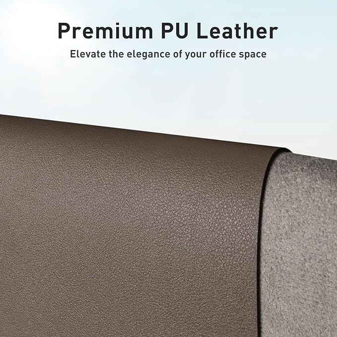 Aothia Faux Leather Desk Mat - Non-Slip PU Leather Desk Blotter, Waterproof Writing Surface, Large Desk Pad for Office & Home (Coffee, 55" x 17")