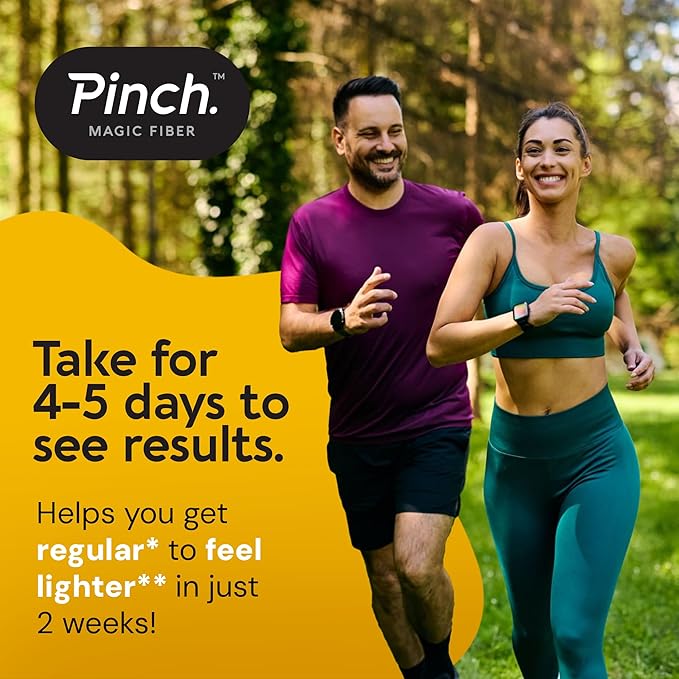 Pinch Magic Sugar Free Fiber Powder ??Light Lemon Ginger Psyllium Husk with Bromelain & Vitamins C & D ??Vegan, Gluten-Free, Clean Label, USA-Made, GMP-Certified ??28-Day Supply