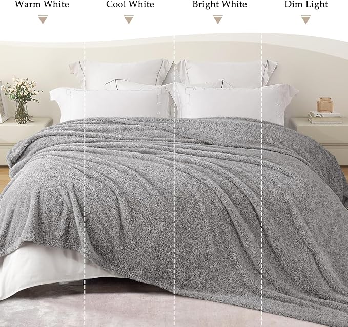 Exclusivo Mezcla Fleece Twin Size Bed Blanket, Ultra Soft, Lightweight and Fuzzy Light Grey Blanket for Women, Home Decor, 60x80 Inches