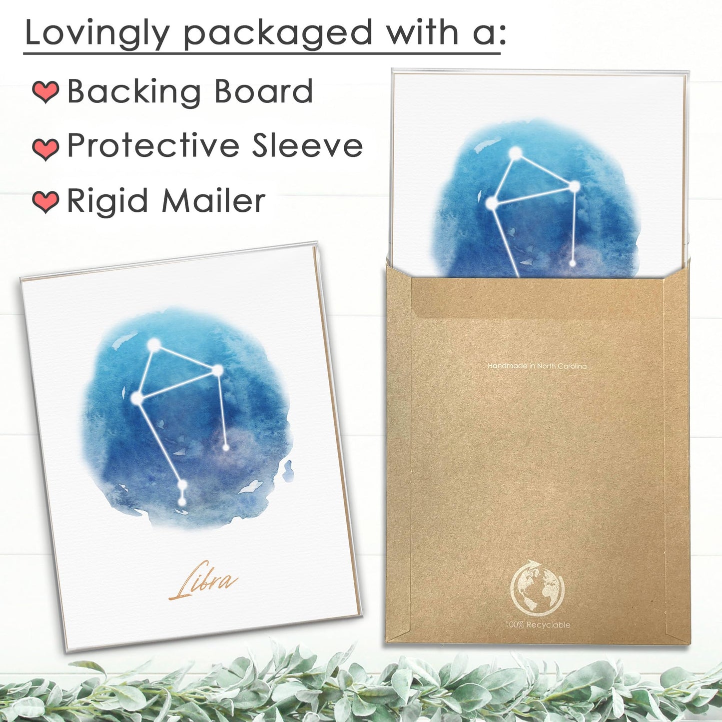 DREAM BIG PRINTABLES Libra Constellation Art Print - 8x10 (Unframed) | Zodiac Star Sign Wall Decor for Astrology Enthusiasts