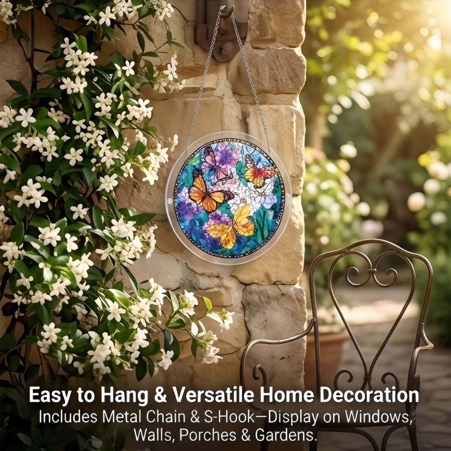 Acrylic Jigsaw Puzzle Suncatcher, 83 Pieces Sun Catcher Puzzle for Adults, Stained Glass Window Hanging, DIY Acrylic Puzzle Home Decor Gift for Women Men Mom (1, 02)