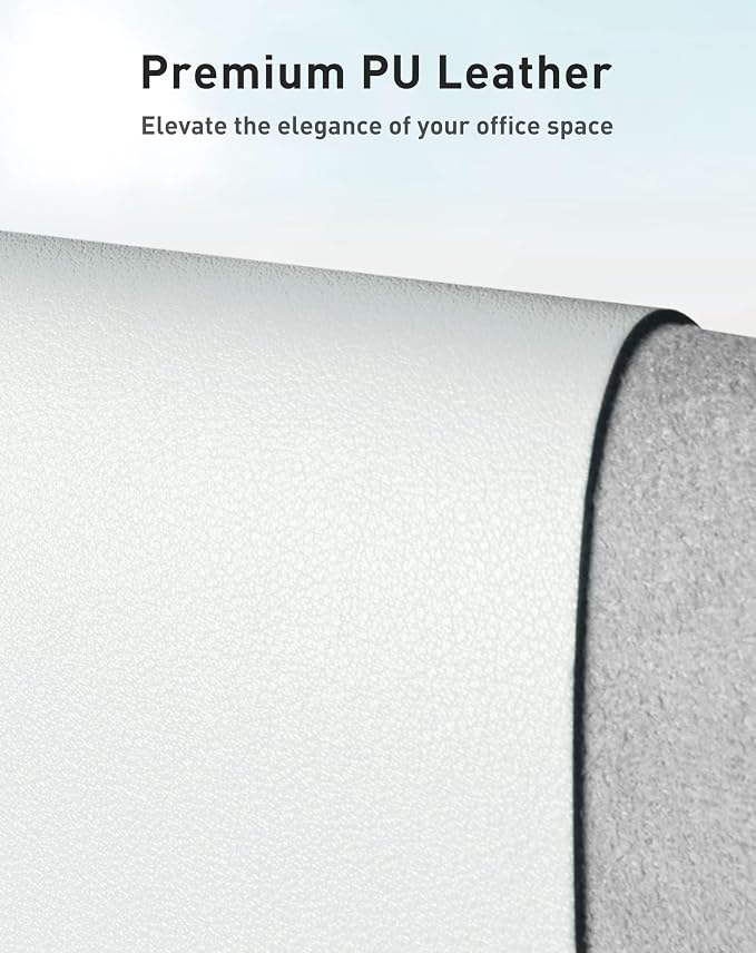 Aothia Faux Leather Desk Mat - Large Mouse Pad, Non-Slip PU Leather Blotter, Waterproof Writing Surface for Office and Home (Barely Grey, 42" x 17")