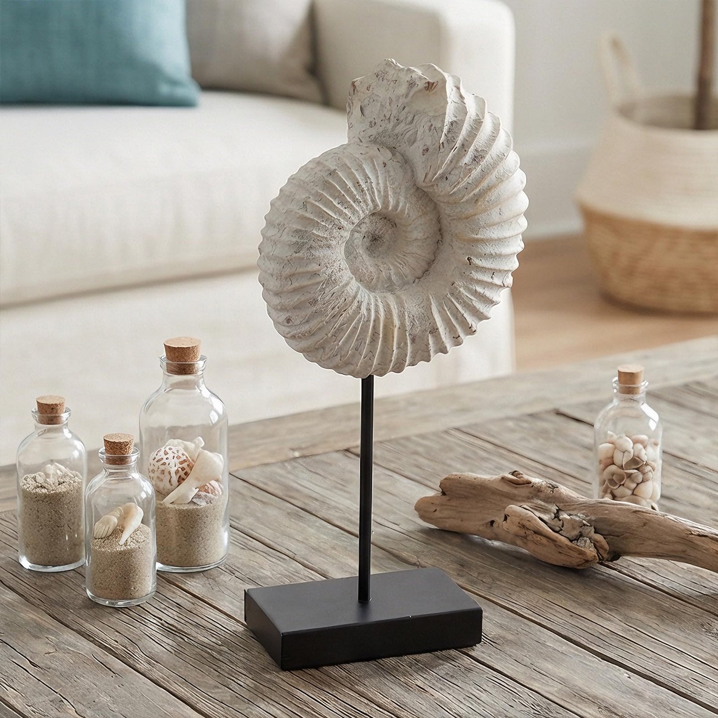 Conch Shell Coastal Room Decor - Ocean Beach Themed Room Decor Set Nautical Wall Art Accents for Bedroom Living Room Bathroom Porch Table Decor Coastal Aquarium Décor 13*11.4*21 Inch LC Lcdecohome