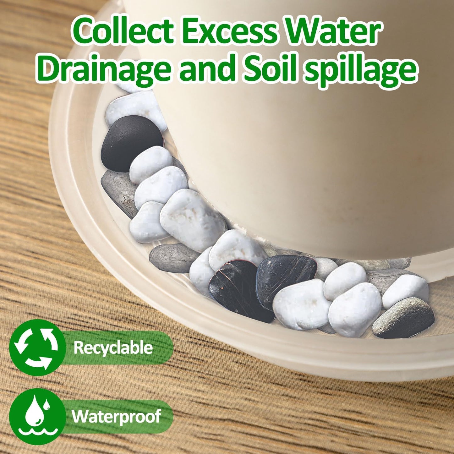 Augshy 18 Pack Plant Suacer 4/6/8/10 Inch Plant Drip Trays for Pots Clear Plant Pot Trays Water-Repellent Plant Saucers for Gardens Balconies and Indoors