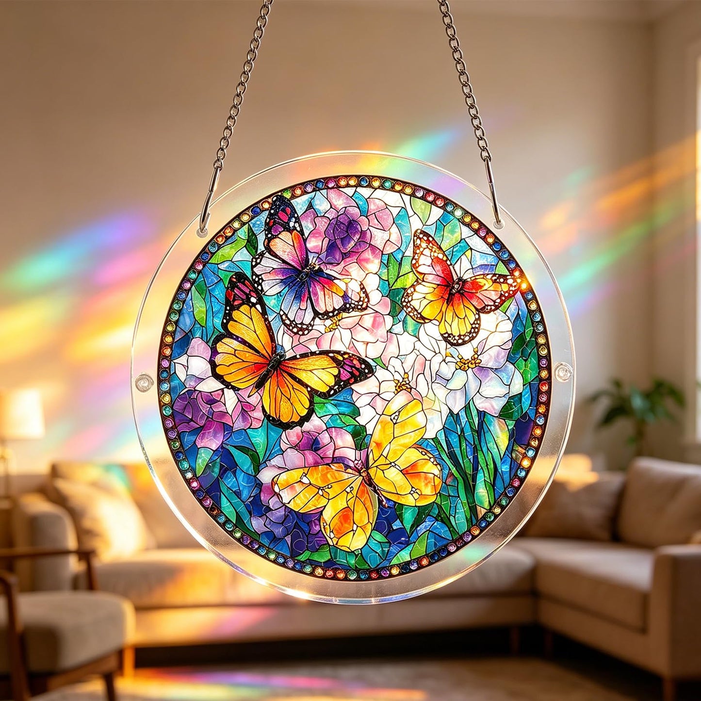 Acrylic Jigsaw Puzzle Suncatcher | 83 Pieces Acrylic Puzzles Suncatchers for Windows Hanging | Stained Glass Window Puzzle Sun Catcher for Adult | Aesthetic DIY Arts & Crafts for Home Decor