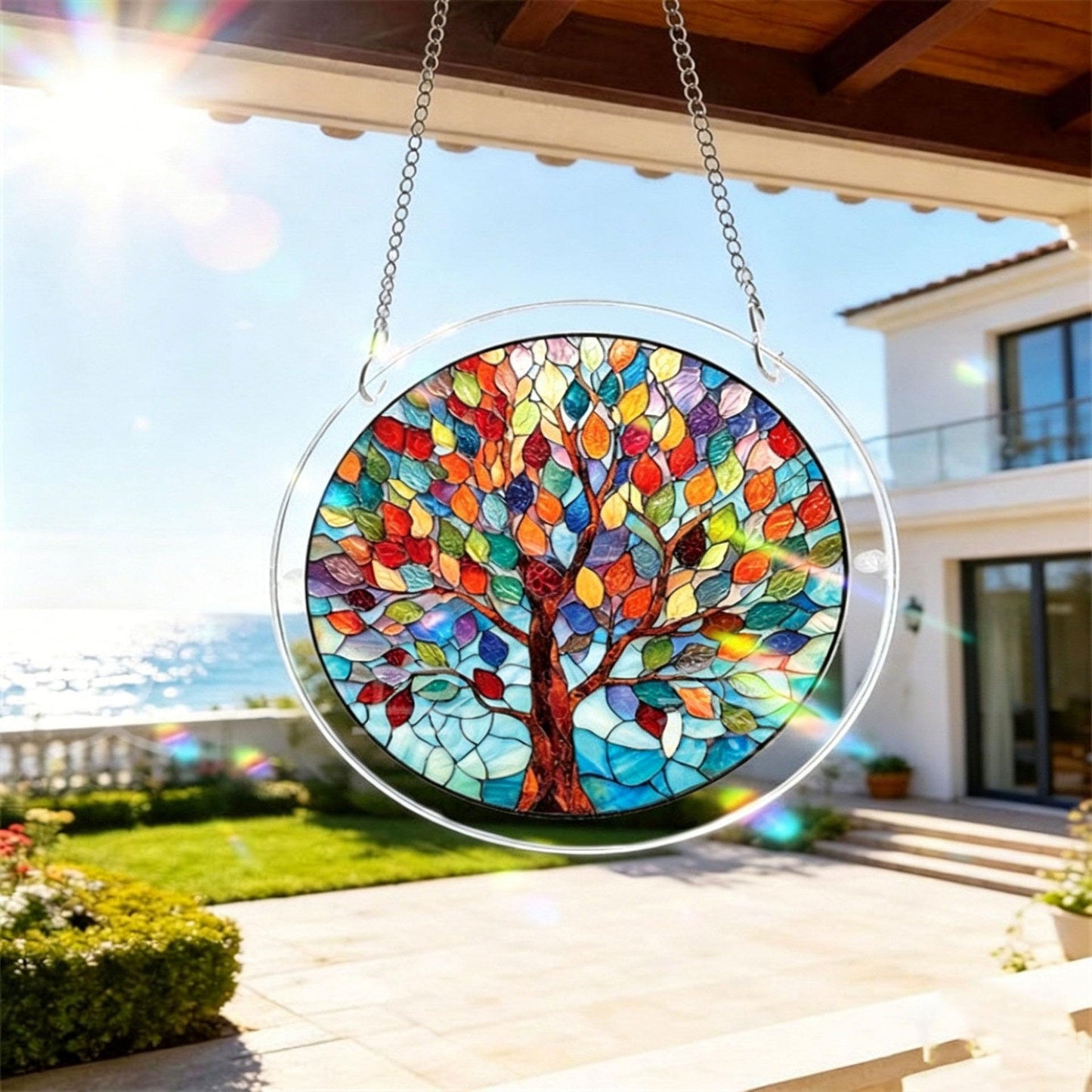 83 PCS Acrylic Suncatcher Puzzle, DIY Transparent Crystal Prism Window Hanging Decor, Reusable Handmade Rainbow Light Catcher Art Craft, Home Wall Balcony Ornament
