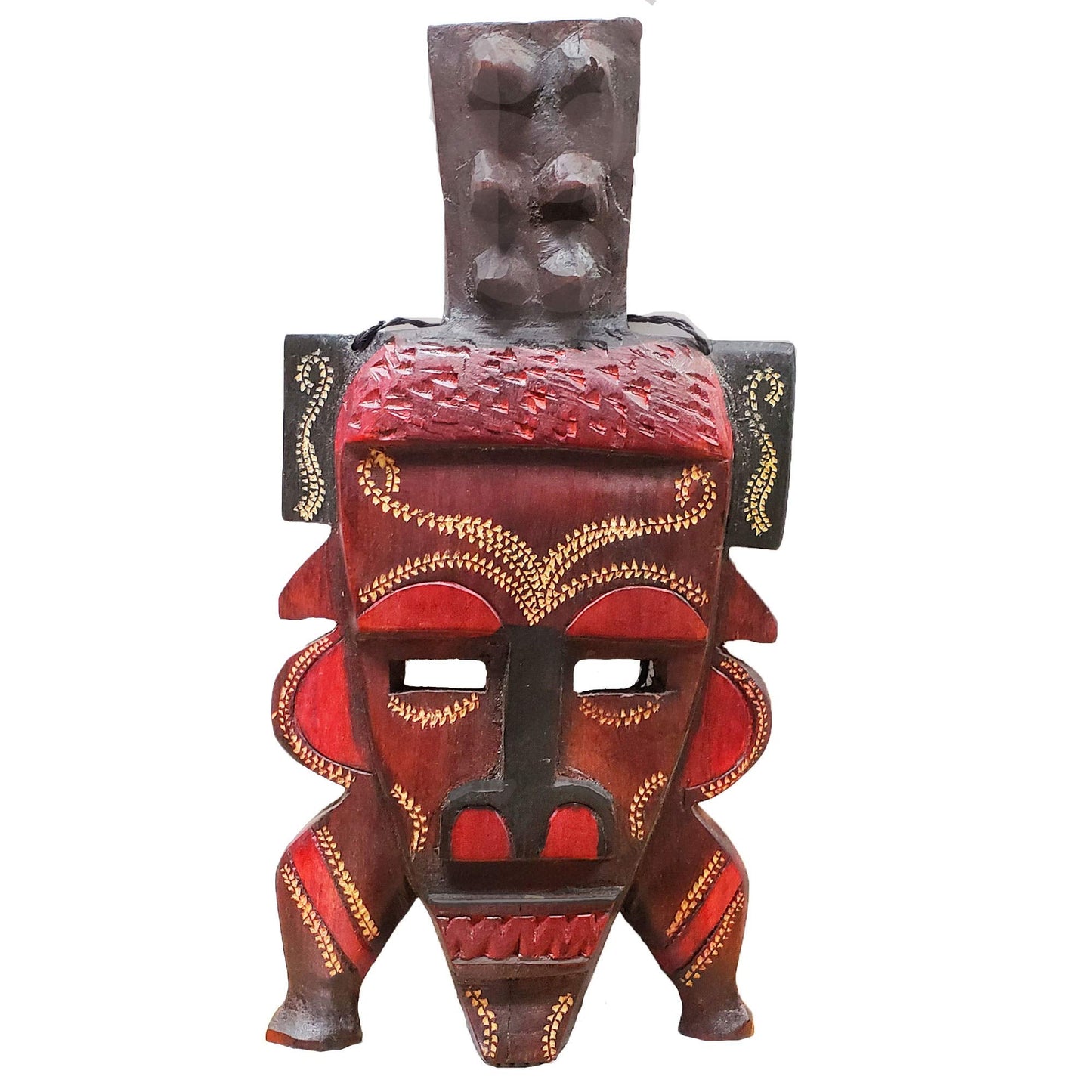 Stoneage Arts African Tribal Face Mask Décor Safari Kwanzaa Sculpture Art by Kenyan Artisans Wall Hanging Or Table Top Mantel Piece Display (12 Inch, Mweti Star)