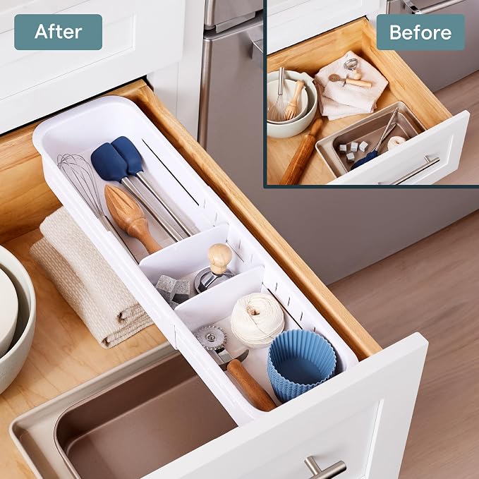 YouCopia DrawerFit Sliding Drawer Sorter, Adjustable Drawer Organizer