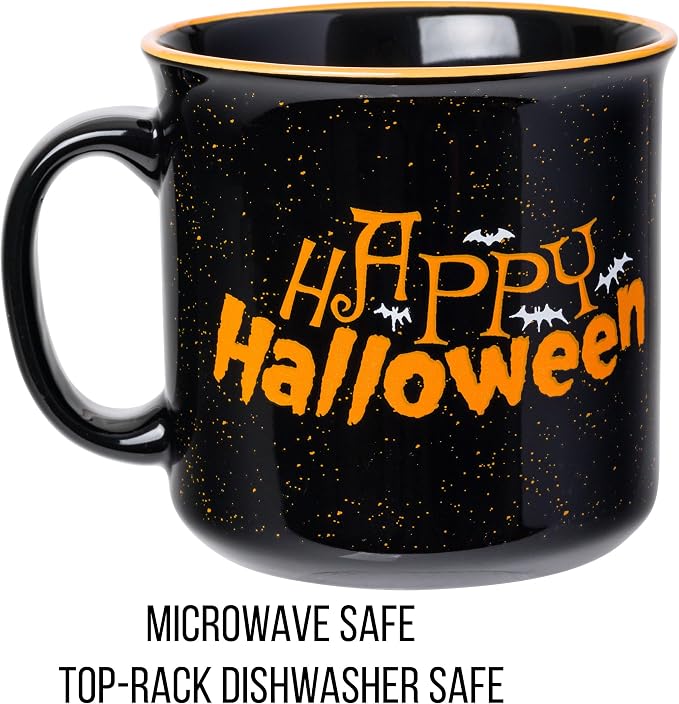 Silver Buffalo Peanuts Halloween Costumes Featuring Charlie Brown, Snoopy, Woodstock, Lucy, and Linus Ceramic Camper Mug, 20 Ounces