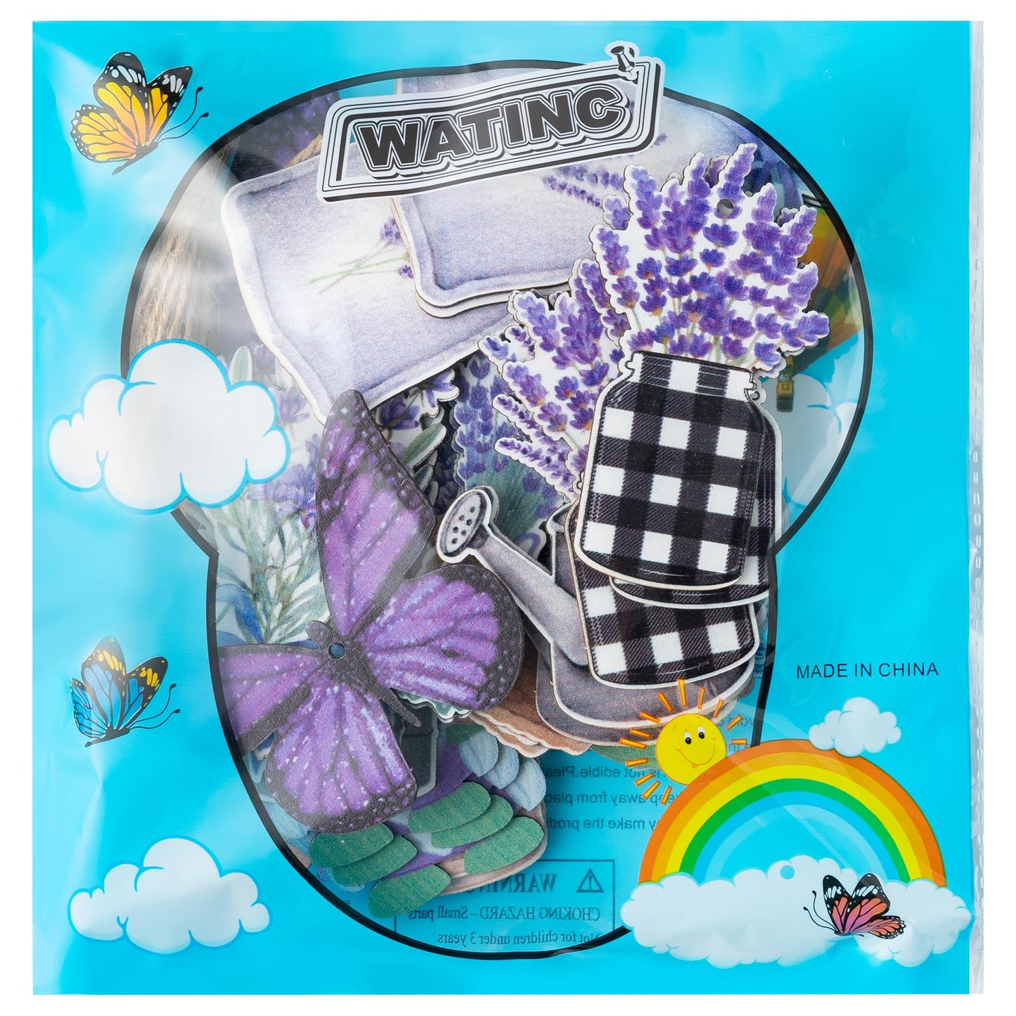 WATINC 37pcs Lavender Wood Hanging Ornament - Spring Summer Wooden Flowers Crafts Hang Decorations, Gnome Floral Tree Ornaments with Rope for Home Kitchen Holiday Party Decor Supplies (12 Styles)
