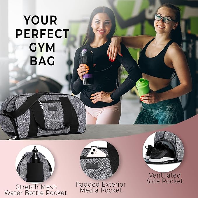 Vooray Burner Gym Duffel Bag, Gym Bag for Women and Men with Shoe Compartment, Weekender, Overnight & Travel Duffel for Sports and Workout