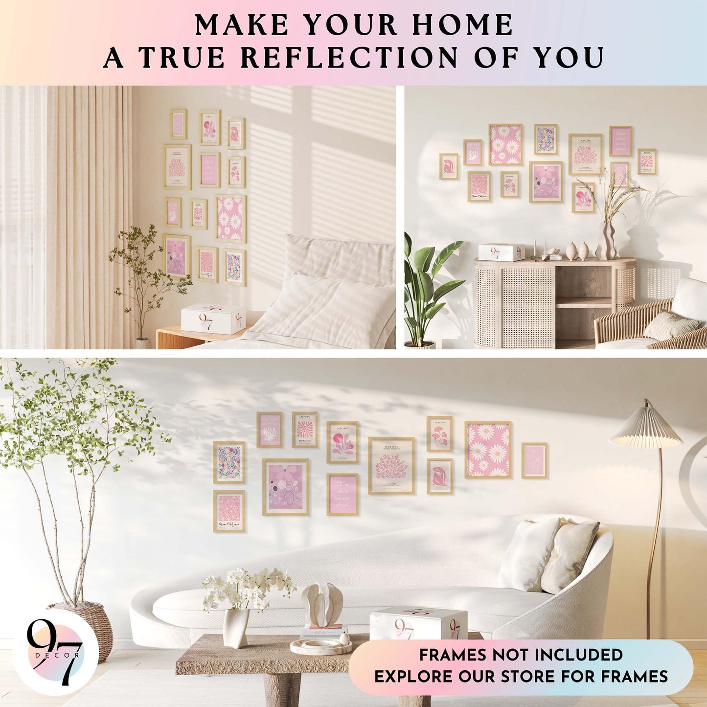 97 Decor Pink Wall Decor Aesthetic Pictures - Matisse Wall Art Pink Posters for Room Aesthetic, Abstract Danish Pastel Prins, Light Pink Dorm Wall Decor for College Girls Bedroom (8x10 Unframed)