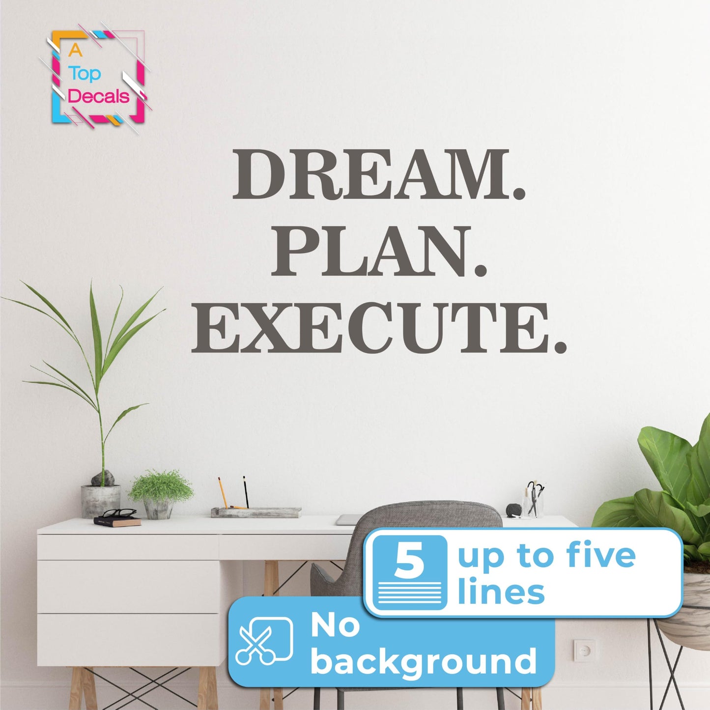 Personalized Custom Vinyl Wall Sticker - Inspirational Wall Decal for Office Decor, Car, Vehicle, Boat - Motivational Wall Art Vinyl Decal with Words Saying