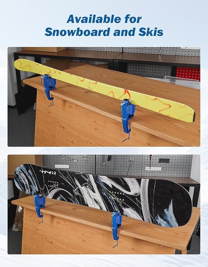 JOYTUTUS Ski and Snowboard Vises for Tuning, Edges and Waxing, Non-Slip Snowboard Clamp with Rubber Pads, Vice Grips for Ski/Snowboard Tuning Equipmentï¼? Pieces/2 Pieces Set