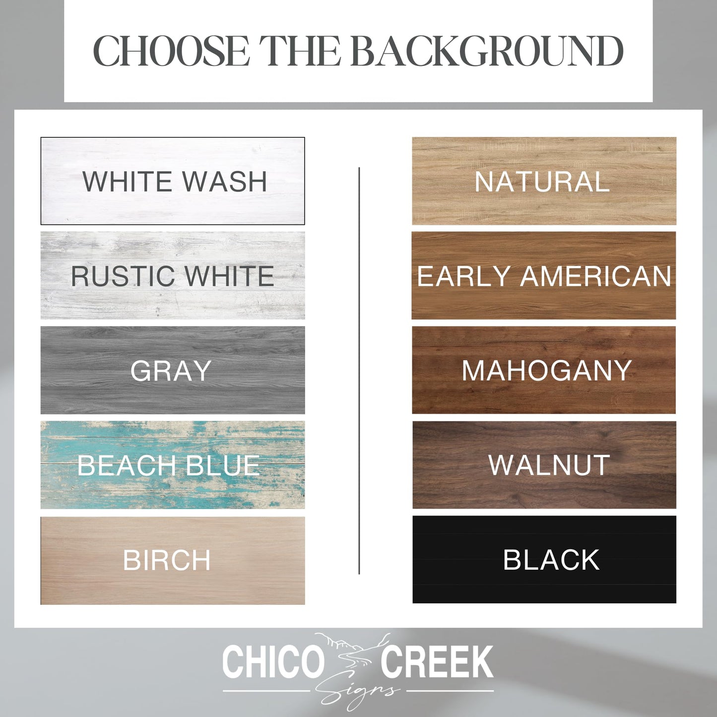 Custom Wood Signs, Personalized Rustic Sign - 3.5" x 10" with 10 Changeable Backgrounds, Fonts & Colors