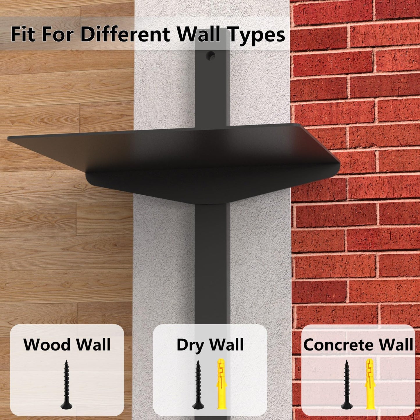 DuvinDD 8 Tier Invisible Floating Book Shelves for Wall, Hanging Bookshelves Vertical Spine Book Tower, Heavy-Duty Metal Floating Bookshelf, 4 Pack Black