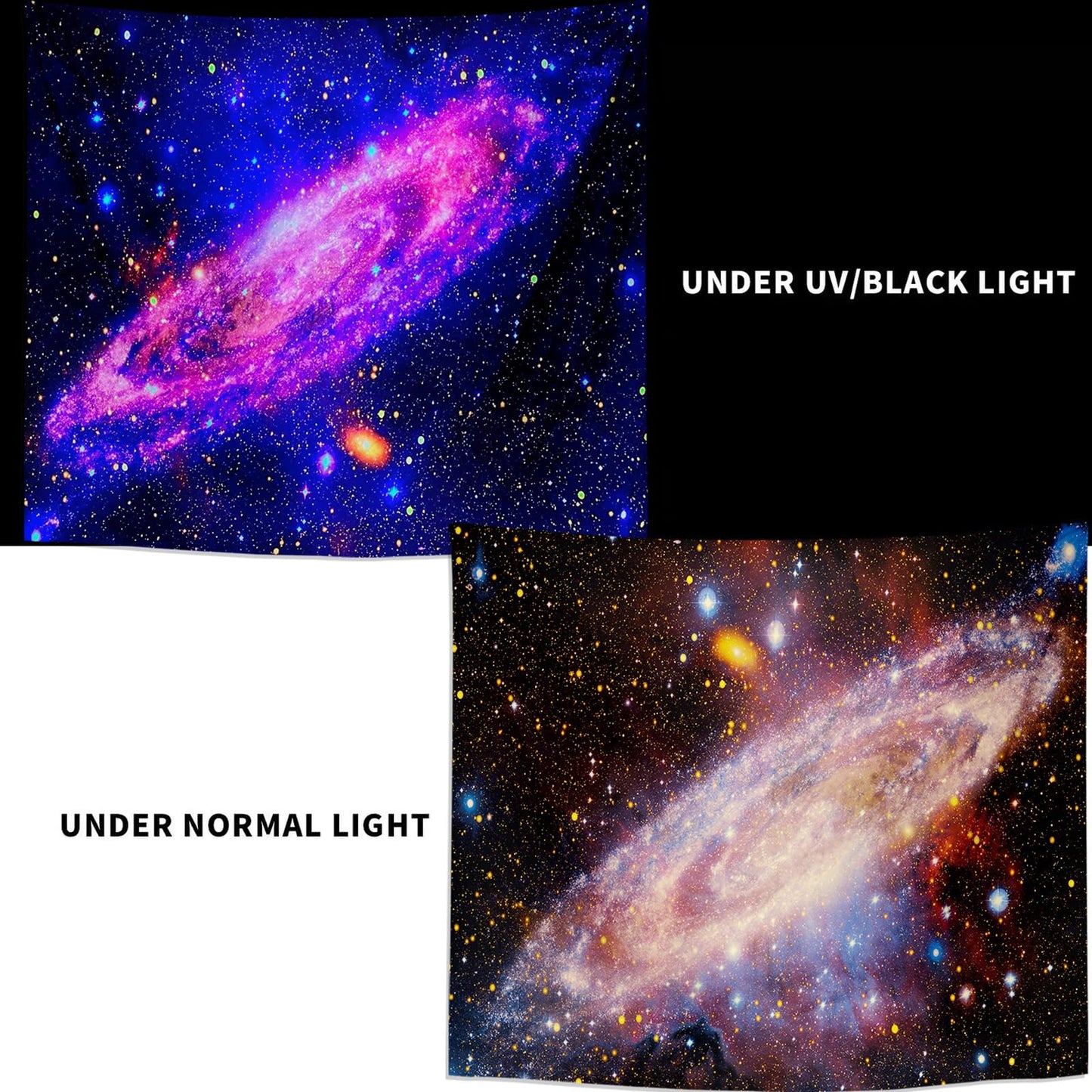 PSYHILAR Blacklight Posters for Adults and Teens, Space Galaxy Backdrop UV Reactive, Black Light Tapestry for Boys Room (59 x 51 Inches)