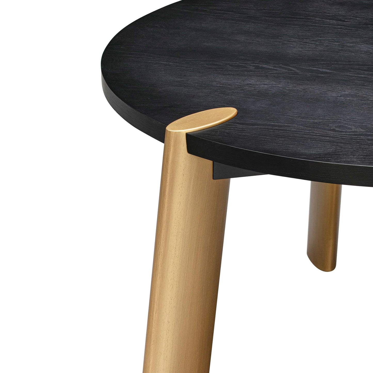 NTC Tribase 47 Inch Modern Design, Round Dinner Table for Dining Room, Living Room Furniture, Effortless Assembly, Burnt Black