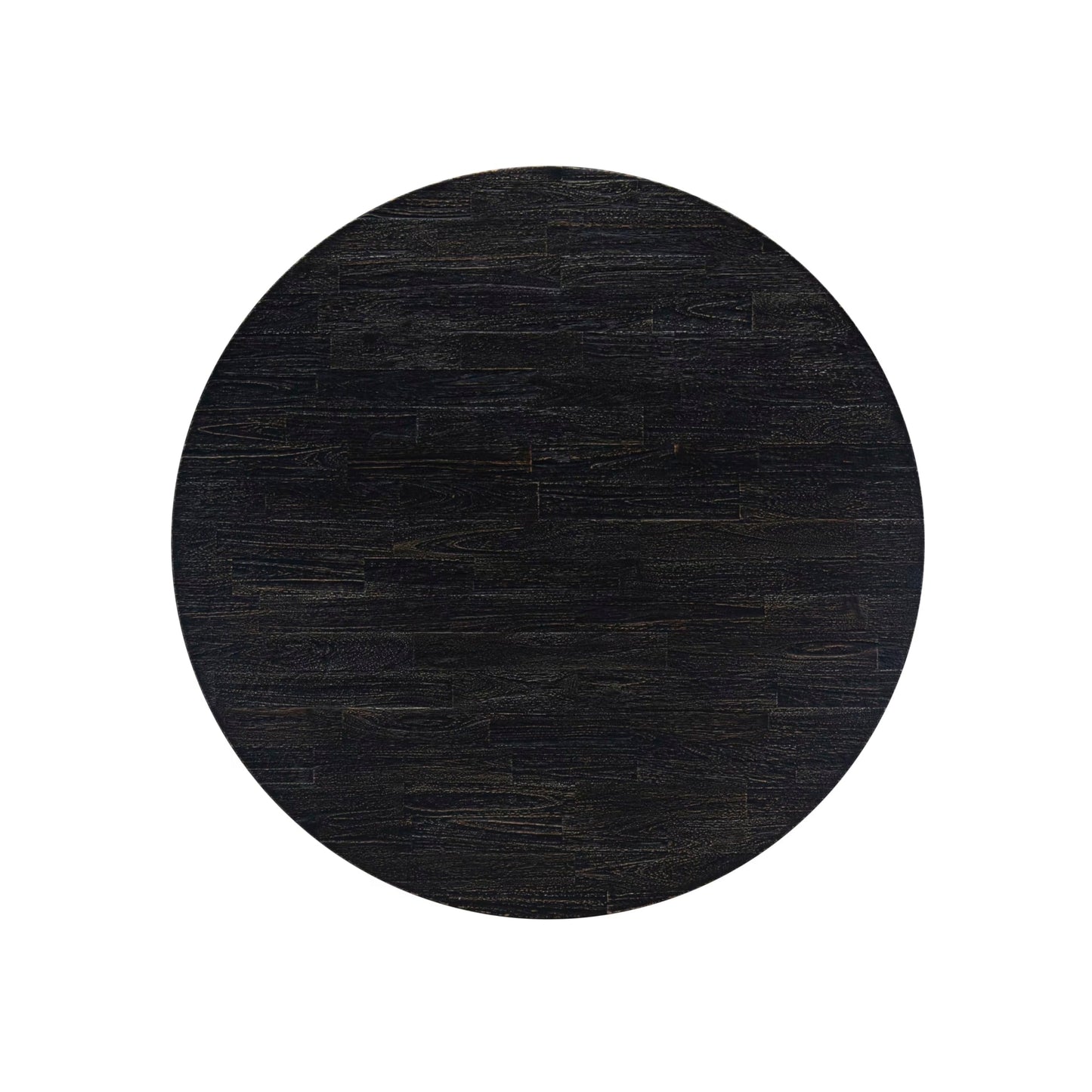 Luxe by East West Furniture FE3-11-TP - Modern Dining Table with Acacia Wood Round Tabletop, Sand Blasted Black Finish