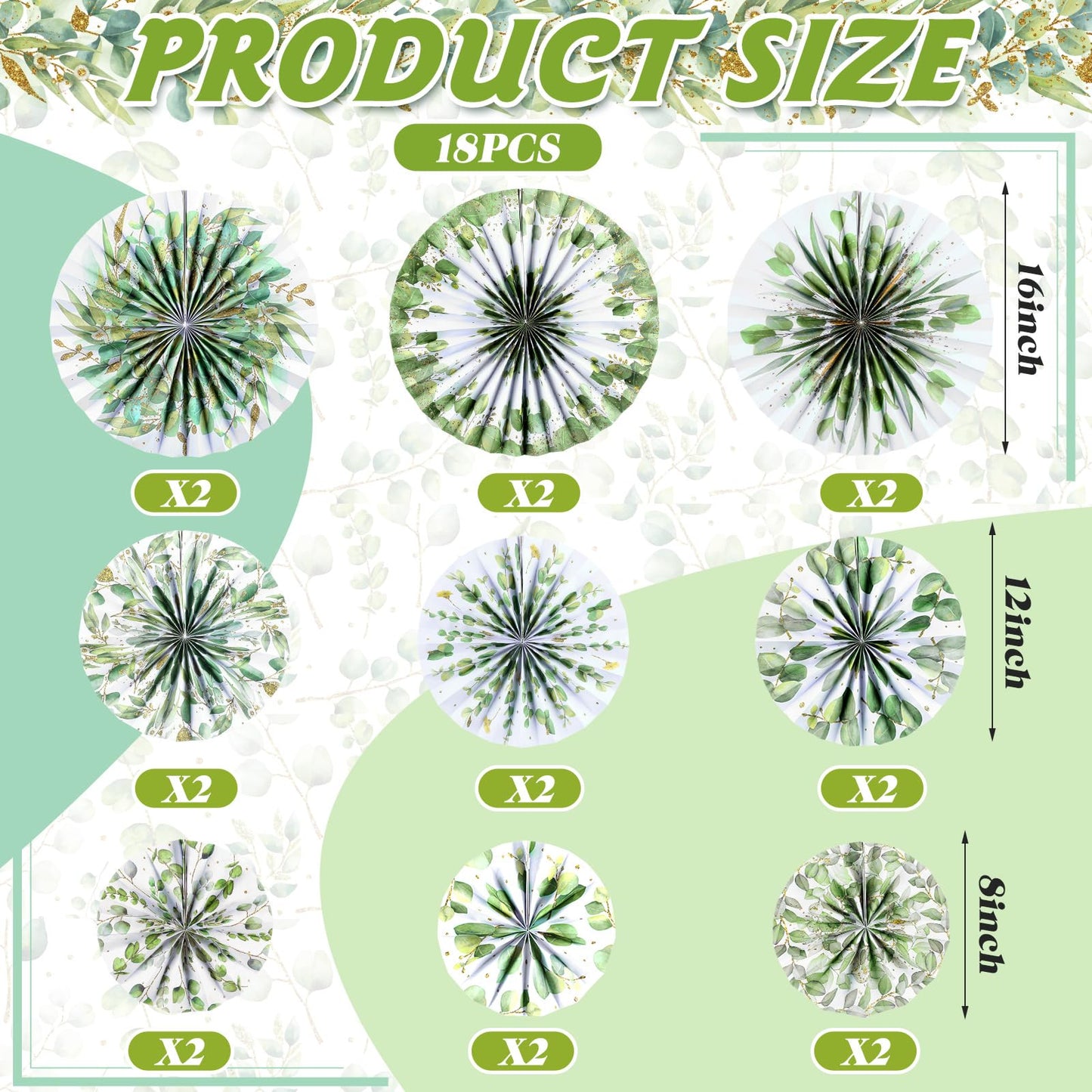 Weekgrat 18 Pcs Eucalyptus Hanging Paper Fans Decor Back to School Paper Fans Eucalyptus Round Garlands Bulletin Board Classroom Decorations for Party Supplies Classroom Decor