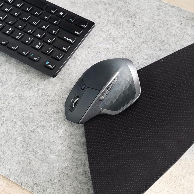 DawnTrees Felt Desk Pad,Keyboard Mat (35.8" x 11.8"),Large Felt Mouse Pad,Computer Desk Mat XL,Desk Protector for Office (Light Gray)