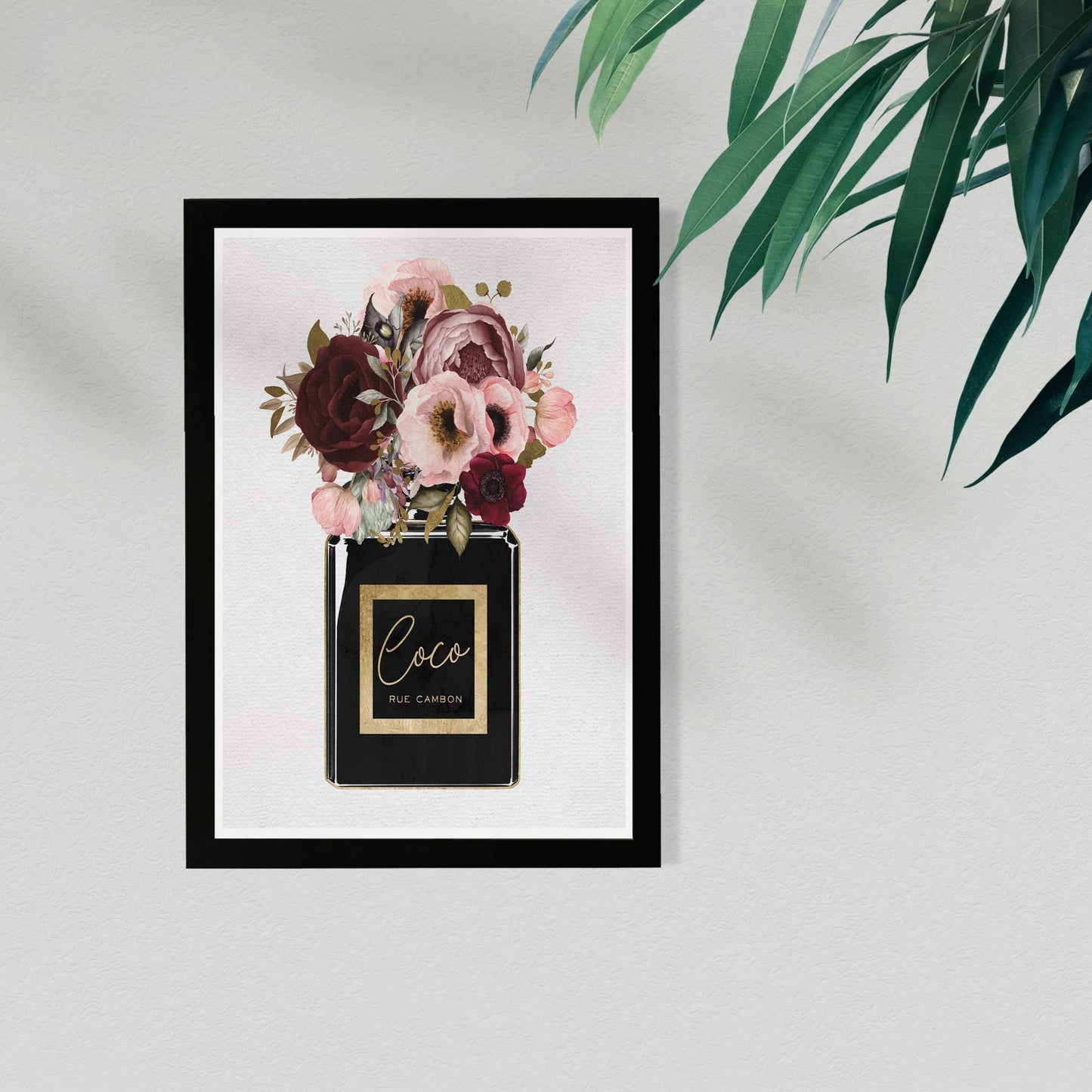 Wynwood Studio Fashion and Glam Framed Wall Art Prints 'Blush Floral Perfume' Perfumes