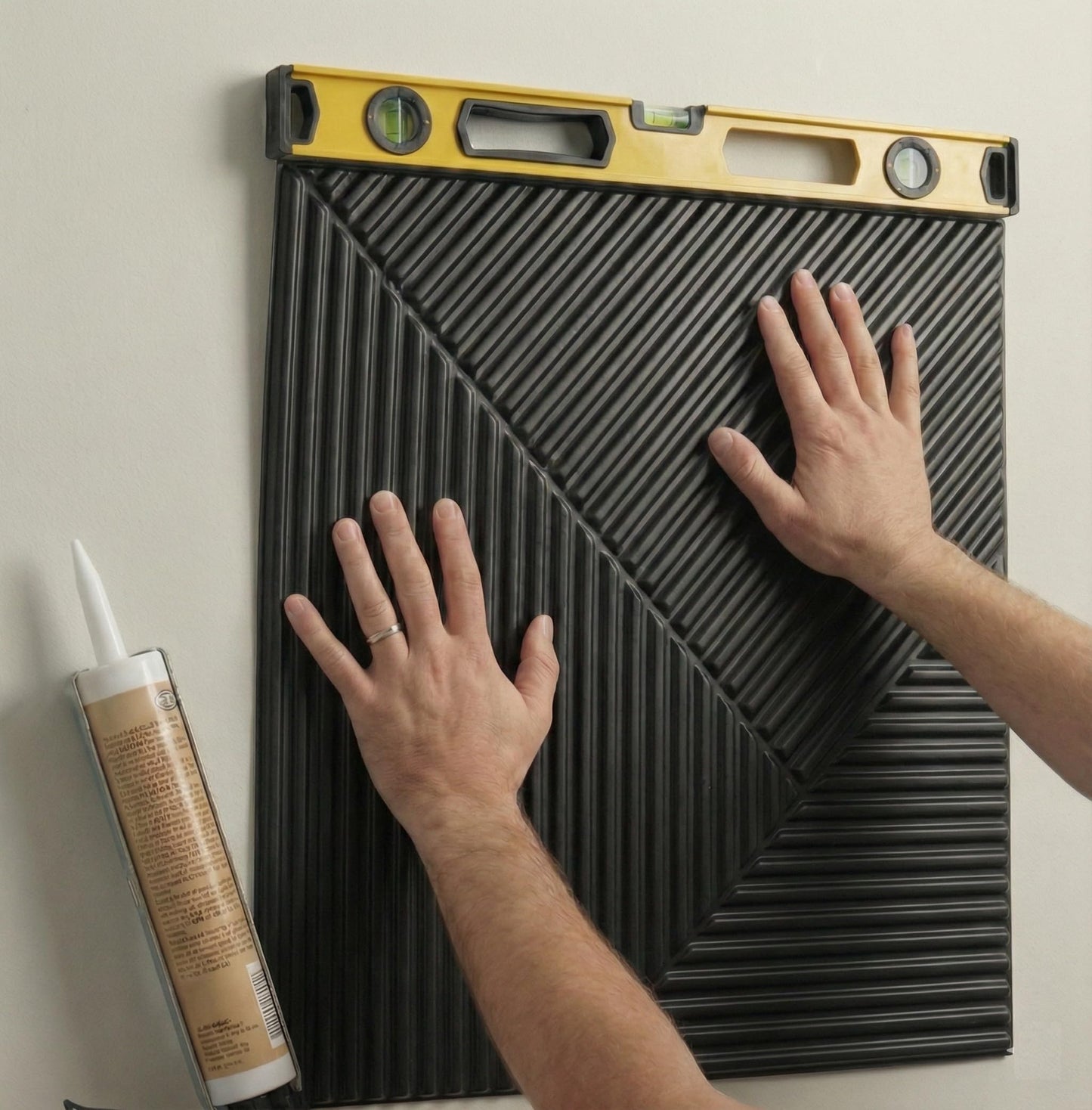 RIZZ TILE Matte Black 3D Wall Panels – 12 Pack 19.7"x19.7" Textured PVC Panels for Modern Accent Wall Decor, Waterproof 3D Wallscape Tiles for Gaming Room, Living Room & Office (Covers 32.4 Sq.Ft)
