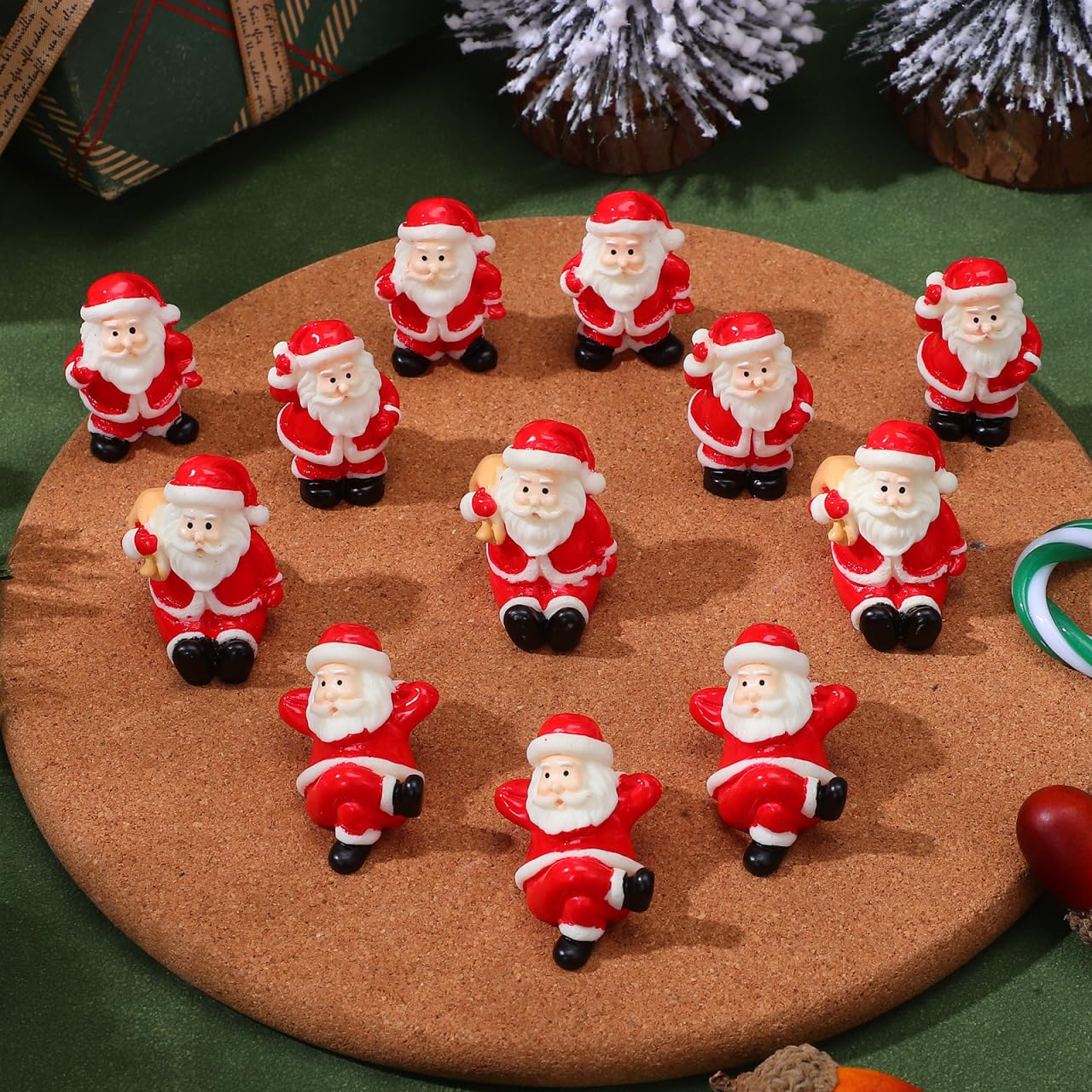 ARTIBETTER 36 Pcs Santa Claus Ornament Santa Claus Statue Christmas Decor Mini Figurine Christmas Miniature Figurines Mini for Crafts Sculpture Craft Miniatures Resin Red