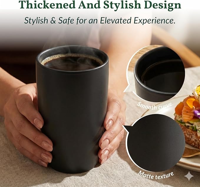 Homienly Kitchen Cups 20oz Wheat Straw Cups-6 pcs Lightweight cups Unbreakable & Reusable Glassware Set Stackable for Party,Camping,Picnic-Black