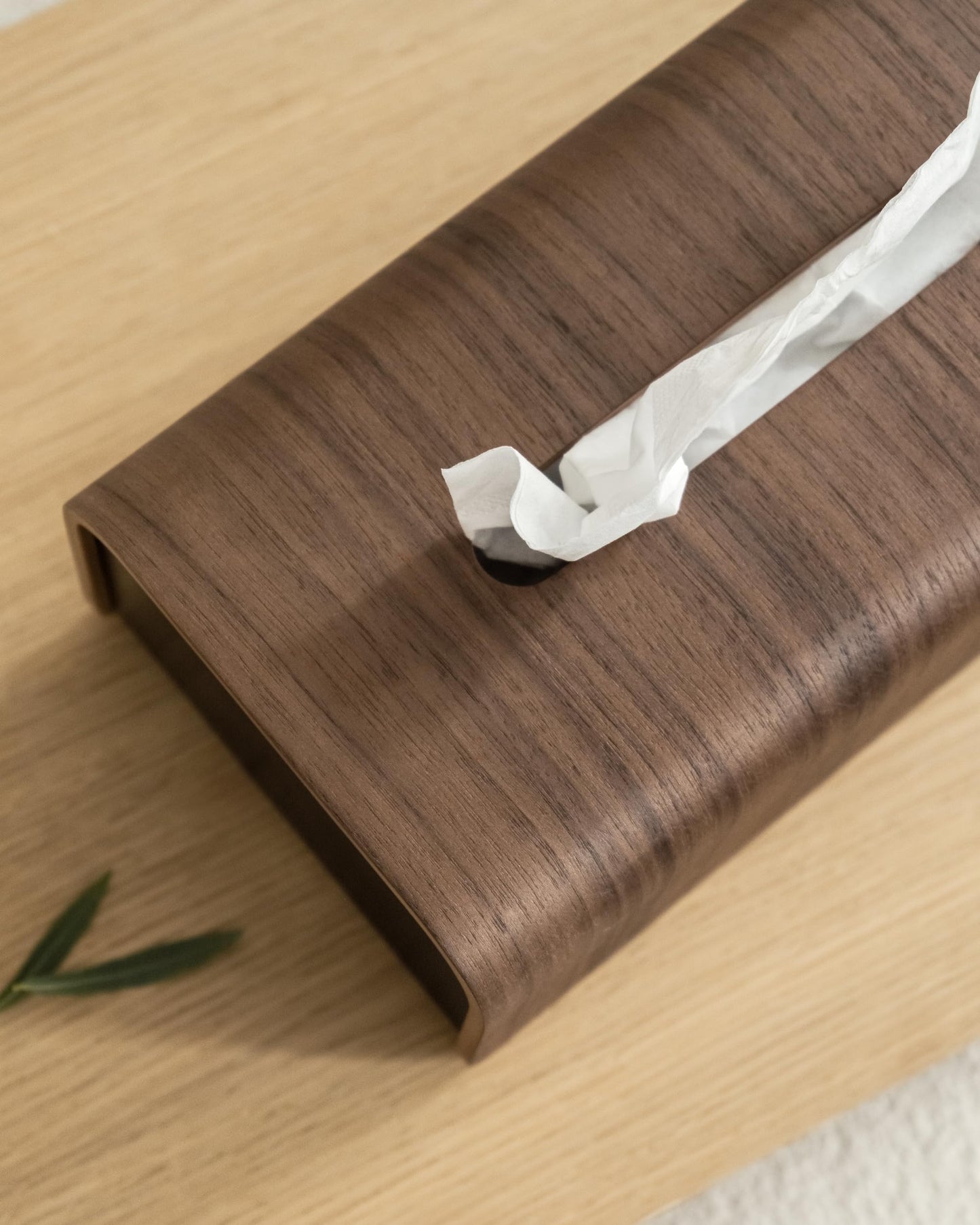 Kazai.® Tissue Box Cover 'Toke' | Real Wood Veneer, FSC® Certified | Decorative Rectangle Tissue Holder for Bathroom or Living Room | Scandinavian Design | Walnut, Black