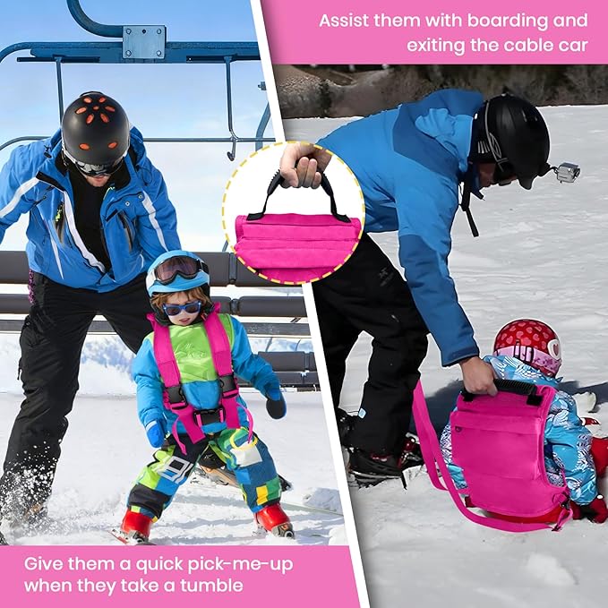 Ski Harness for Kids,Ski and Snowboard Training Harness with 2 Leashes & Backpack,Control Steer & Speed,Perfect for Beginners