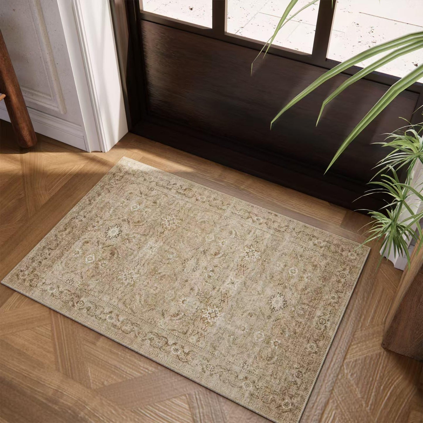 Washable Door Mat Indoor Entrance: 2'x3' Small Entryway Rug Boho Area Rugs Non Slip Low Pile Soft Throw Rugs for Inside Front Door Floor Kitchen Bedroom Bedside Dorm Room Entry Home Office