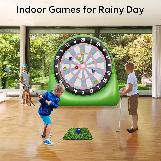 Inflatable Golf Targets for Backyard Outdoor Baseball Games Giant Dart Board Big for Kids Adults Family with 12 Kick Balls, Scoreboard & Air Pump