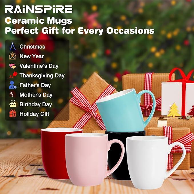 Urbanstrive 16 oz Large Coffee Mug with Handle Tea Cup Novelty Coffee Cup Idea Gift for Men Women Office Work, White (White)