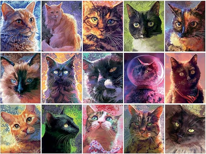 Buffalo Games - Louise Goalby - Cat Candids - 750 Piece Jigsaw Puzzle for Adults -Challenging Puzzle Perfect for Game Nights - Finished Size is