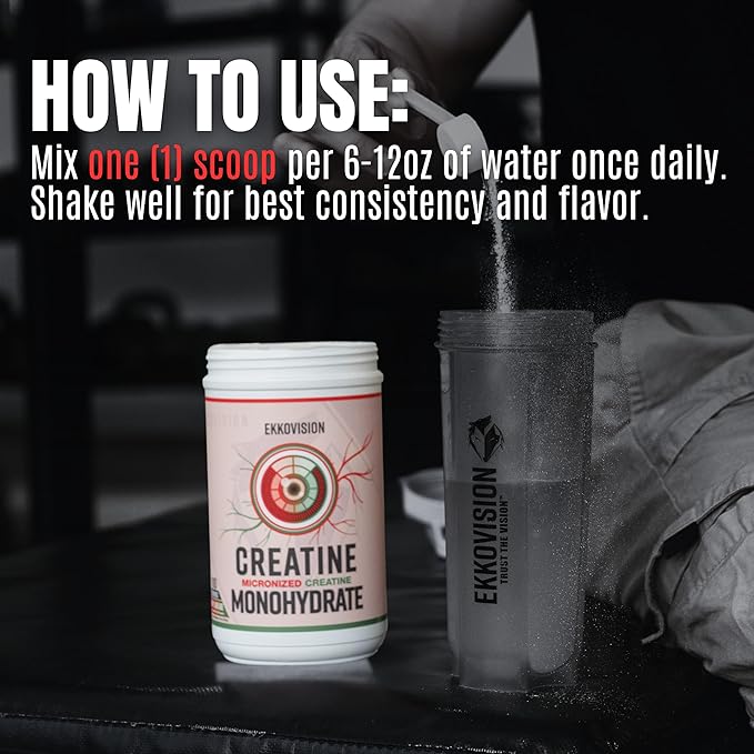 Ekkovision Creatine Monohydrate Powder, Micronized, Pina Colada, Pre Workout & Post Workout Supplement for Men & Women, Energy Support, Easy to Mix in Shakes, Smoothies & Beverages, 100 Servings