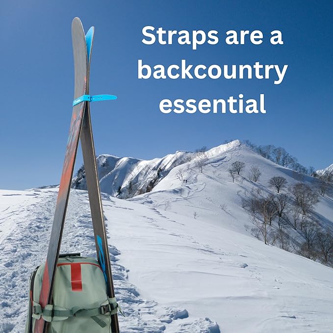 Utah SKI Gear 21" Strap with Aluminum Buckle - Weatherproof, UV-Resistant, Perfect for Securing Skis, Backcountry Backpacking, Daisy-Chain for Added Length, Usable Length up to 19"