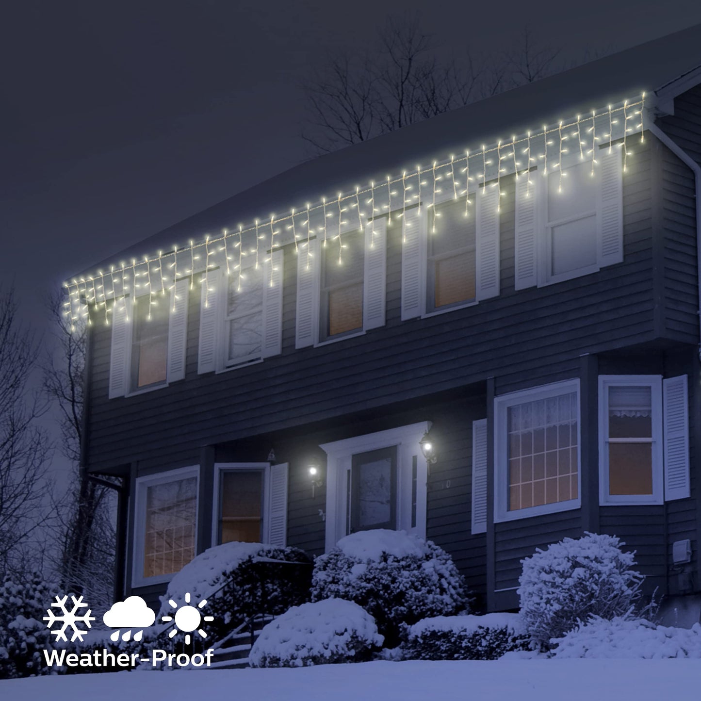 Philips 150 LED Warm White Faceted Mini Icicle Lights