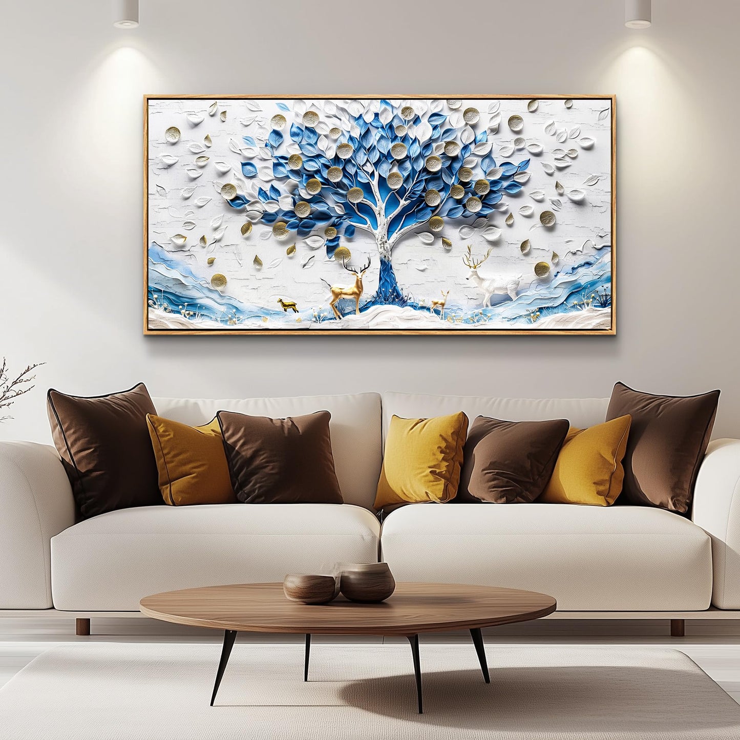 JUDASJART Canvas Wall Art For Living Room Wall Decor For Bedroom Office Wall Decoration Tree Gold Accent Landscape Painting Abstract Pictures Artwork Room Aesthetic Home Decor 20x40 In
