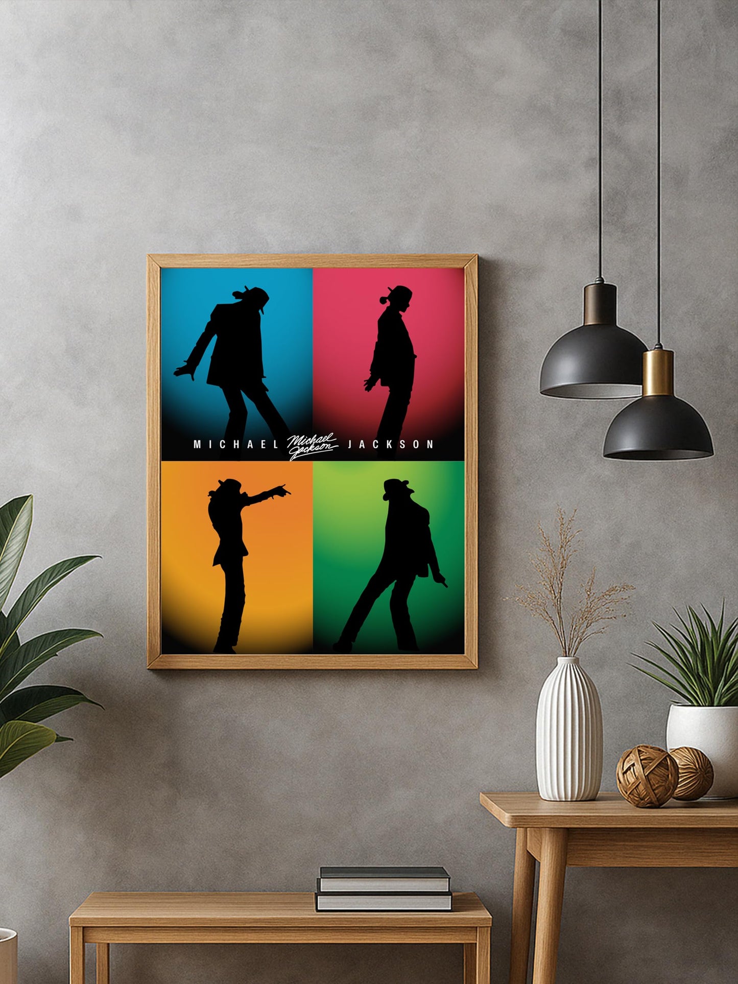 AMERICAN LUXURY GIFTS Iconic King of Pop-Silhouette Wall Art Print, Perfect for Home, Offices, Bedroom, Living Room, & Music Room Decor (Unframed, 11 x 14 inches)
