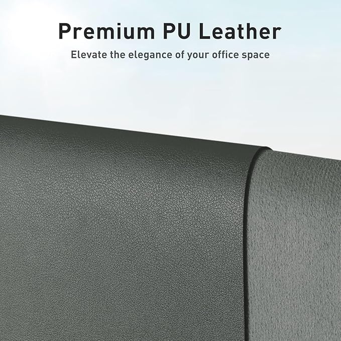 Aothia Faux Leather Desk Mat - Non-Slip PU Leather Desk Blotter, Waterproof Writing Surface, Large Desk Pad for Office & Home (Jungle Green, 55" x 17")