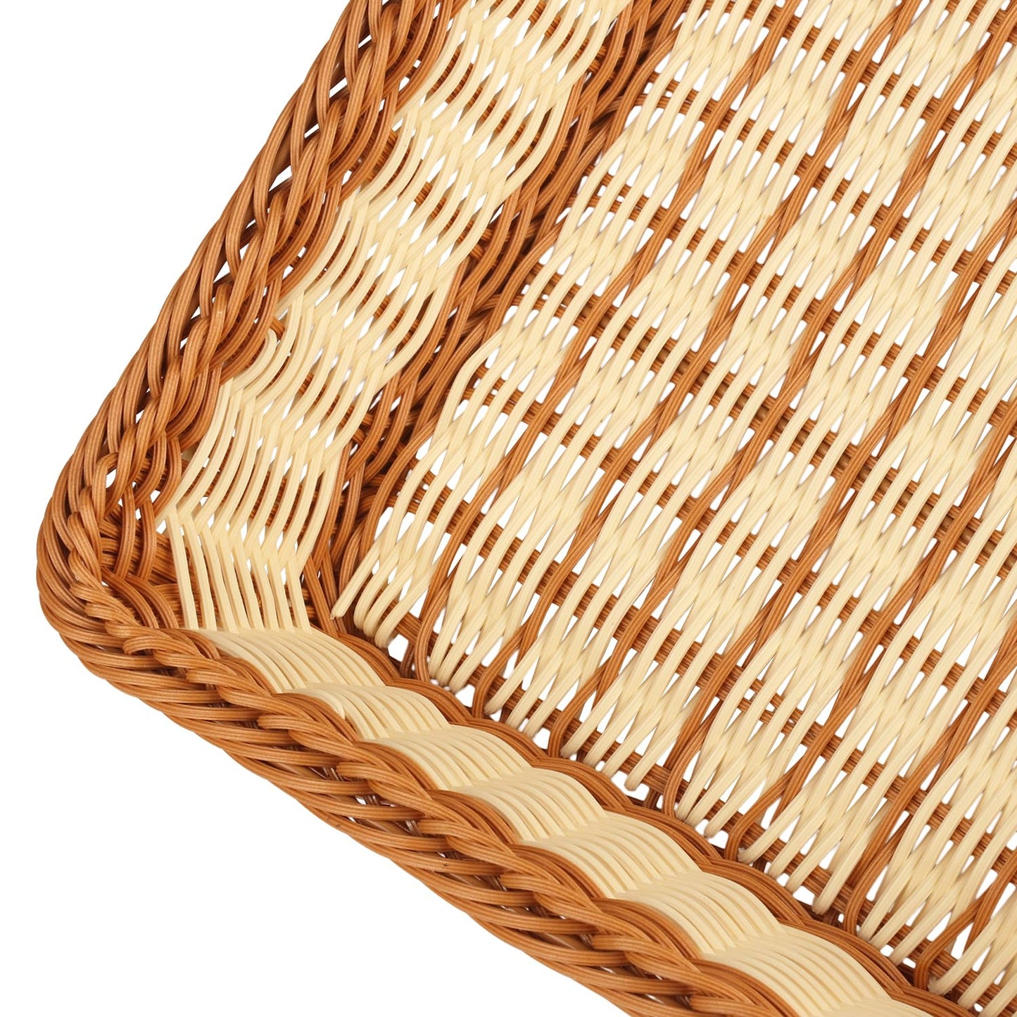 4 PCS 16x12 Inch Wicker Bread Basket, Woven Serving Basket, Tabletop Food Serving Basket for Restaurant, Bakery, Family Party, Hotel Serving, Fruits, Vegetables and Snacks(4 color)