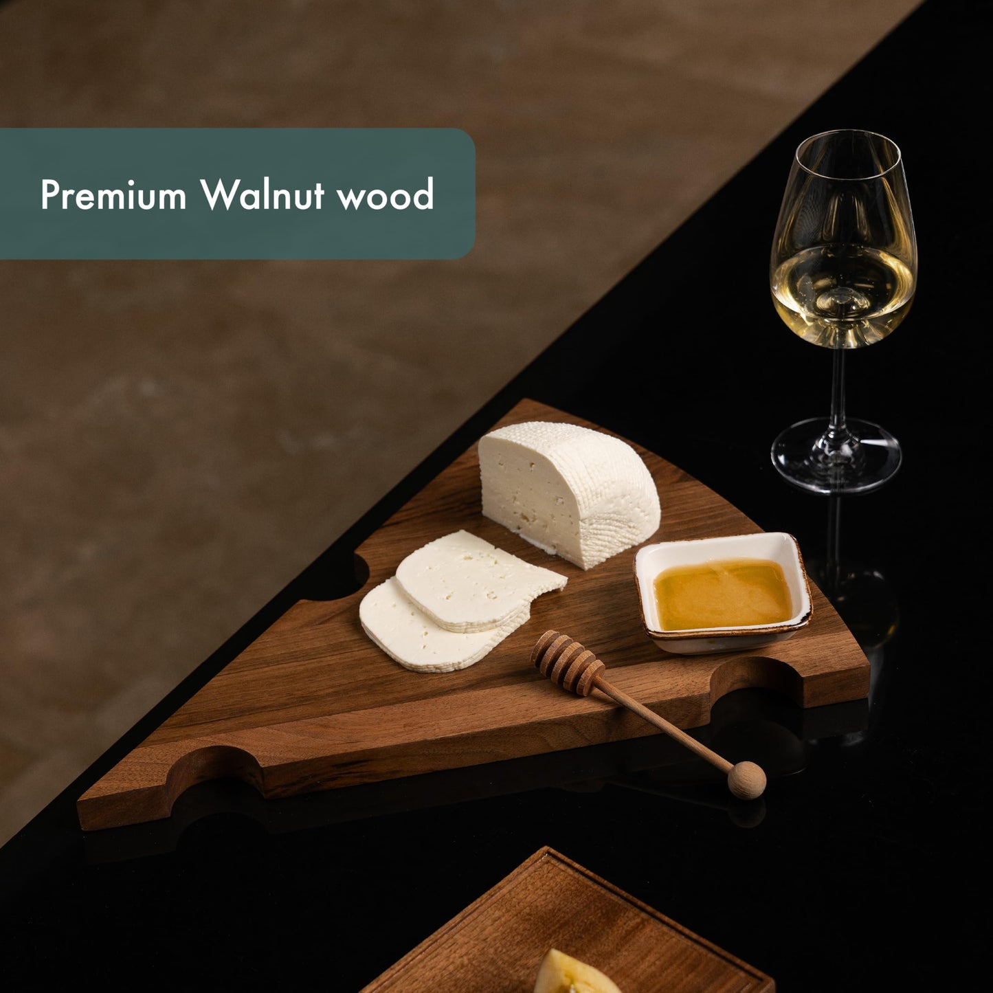 Walnut Cheese Board for Kitchen - Wooden Charcuterie Boards for Serving Food – Meat and Cheese Tray – Small Charcuterie Platter - House Warming Gifts New Home - Wedding Gifts – Tabla de Quesos