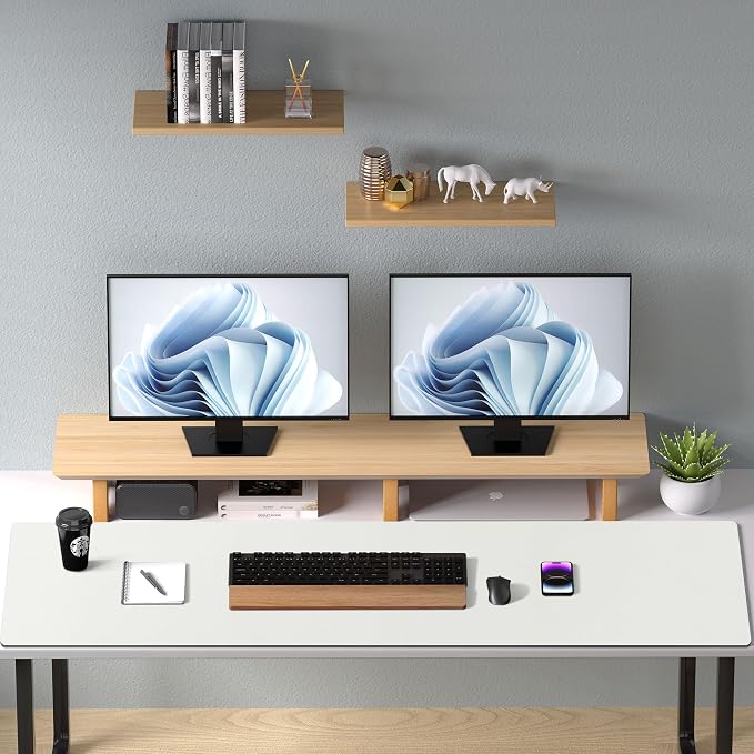 Aothia Faux Leather Desk Mat – Large Mouse Pad, Non-Slip PU Leather Blotter, Waterproof Writing Surface for Office and Home (Off-White, 47.2" x 23.6")