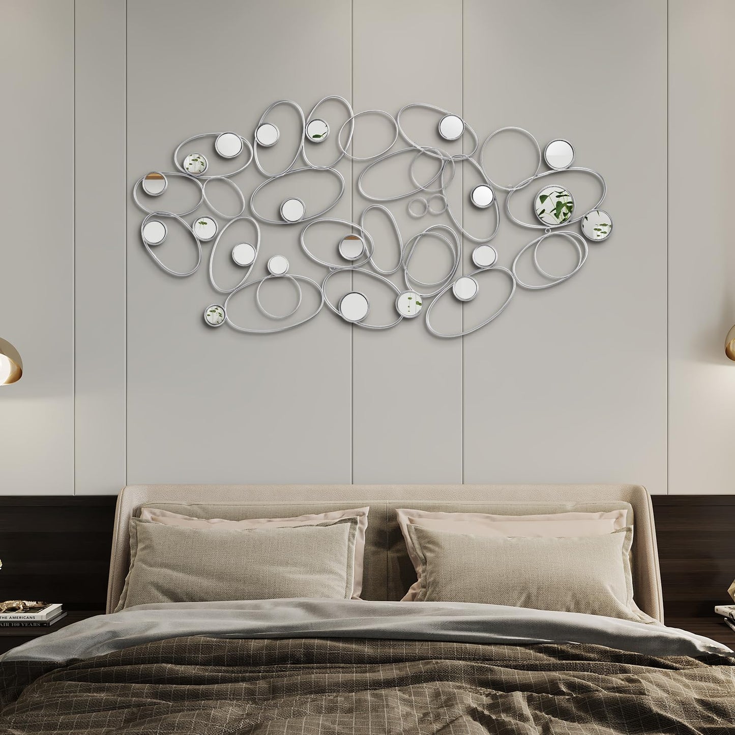 Tandefio 7 Pcs Decorative Mirrors Home Wall Art Decor Hanging Mirrors Wall Art for Living Room Bedroom Entryway 60 x 20 Inches