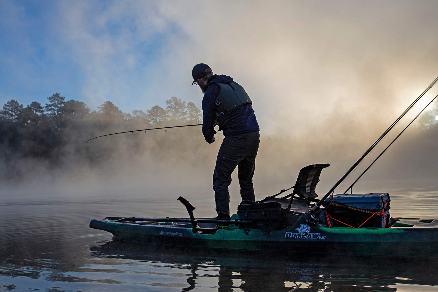 Perception Kayaks Outlaw 11.5 | Sit on Top Fishing Kayak + Outlaw 3-Piece Kayak Paddle
