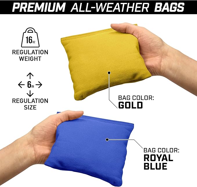 GoSports 4 ft x 2 ft Regulation Size Wooden Cornhole Boards Set - Includes Carrying Case and Bean Bags (Choose Your Colors) Over 100 Color Combinations